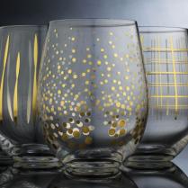 Stemless Wine Glass - Gold - Set of 4